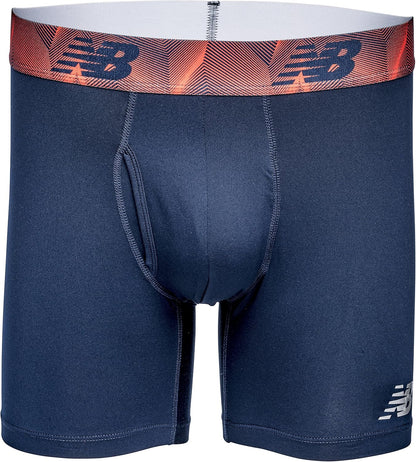 New Balance Men'S 6" Boxer Brief Fly Front with Pouch, 3-Pack