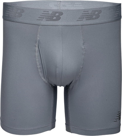 New Balance Men'S 6" Boxer Brief Fly Front with Pouch, 3-Pack